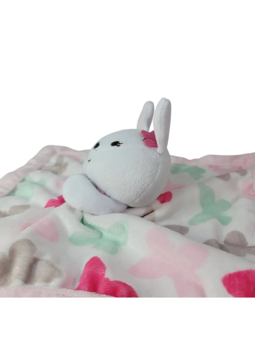 Carter's Bunny Butterflies Lovey Plush Pink White Soft Security Soothing Rabbit